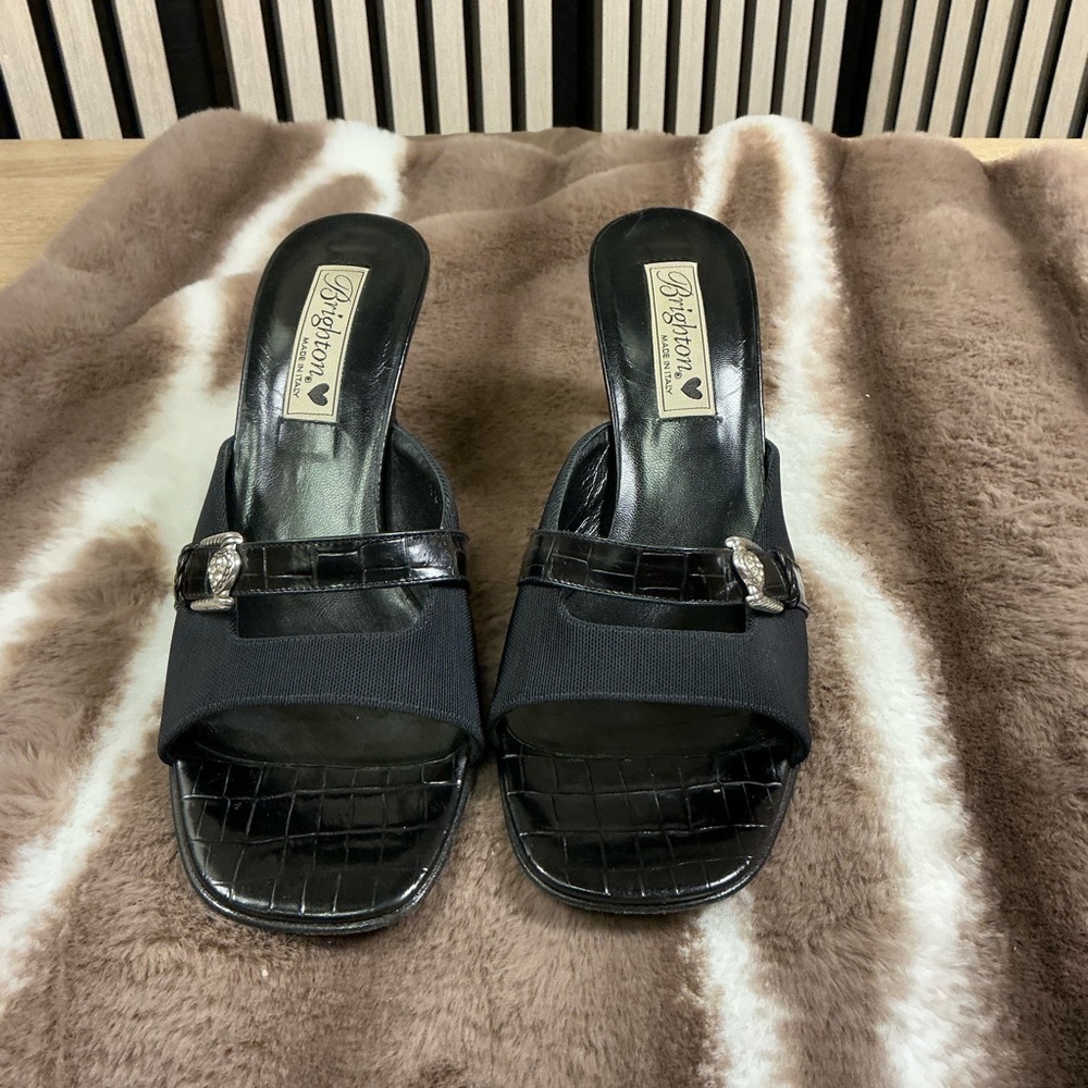 Women's BRIGHTON Renee Black Slide Sandals, Sz 9